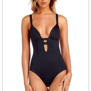 Vitamin A Neutra Cutout Plunge One Piece Swimsuit
